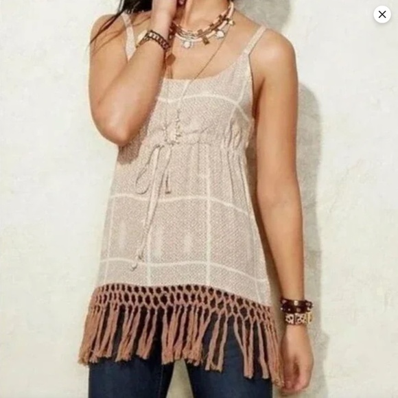 CAbi Fringe Tank Tunic Boho Cabana Cami - Picture 2 of 5